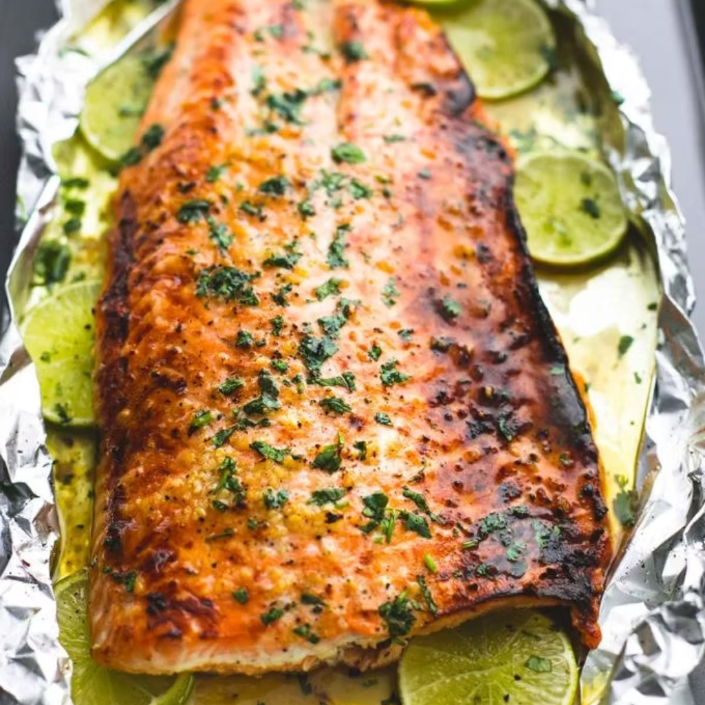 Baked Honey Jerk Salmon