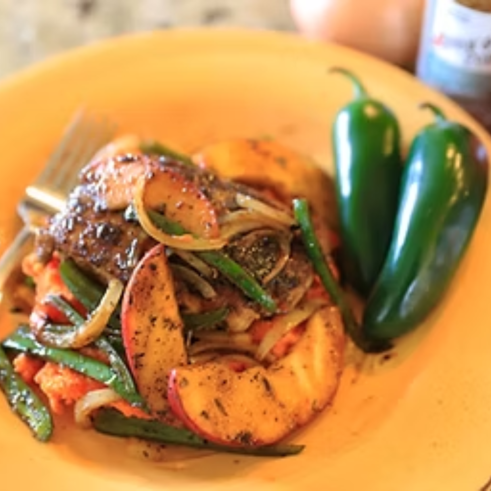 Cajun Chops with Boozed Apples
