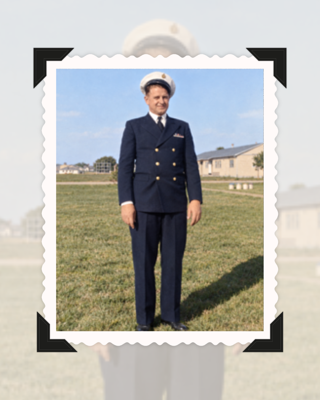 A photo of Popie's dad in dress blues