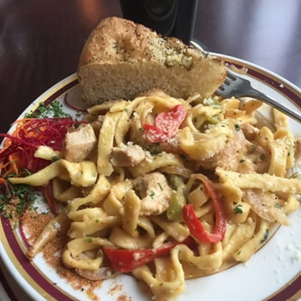 Blackened Chicken with Roasted Garlic Alfredo